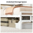 thumbnail image 4 of Torveric Bunk Bed with Hall Tree Twin Over Twin, L-Shaped Gaming LED Bunk Bed with Desk and Storages, Small Space Apartment Furniture Gift White, 4 of 13