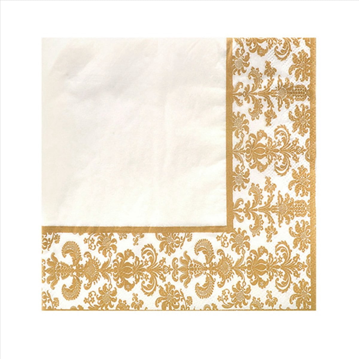 2X 100Pcs Gold Printing Disposable Napkin Tissue Paper Printed Napkins for Restaurant And Hotel (Golden + White)