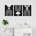 thumbnail image 5 of Minimalist Boho Canvas Wall Art - Mid Century Modern Geometric Pictures Prints Black and White Artwork Bohemian Wall Art for Bedroom Living Room Bathroom Office Aesthetic Decor 12" x 16" x 3 Piece Set, 5 of 6