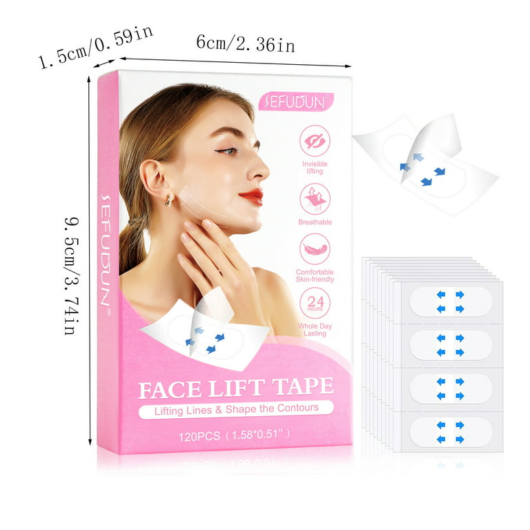 Face Lift Tape, Face Tape Lifting Invisible Waterproof, Makeup Neck Tape  Instant Face Eye Lift Facelift Tape For Jowls Double  Chin,1.58''x0.51'',120PCS,Big Size,skin tools for face,skincare tool,skin 