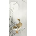 thumbnail image 2 of Koson, Ohara 9x14 Gold Ornate Wood Framed with Double Matting Museum Art Print Titled - Goose at full moon, 2 of 4