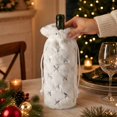 thumbnail image 3 of Christmas White Plush Wine Bottle Cover, Soft Fuzzy Outerwear Decor Adding Party Table Atmosphere for Dinner Restaurant, 3 of 4