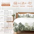 thumbnail image 6 of Queen 4 Piece Bedding Set Green Pine Trees Vintage Sketch Art Soft Breathable Duvet Cover and Pillowcase, Country Trees on White Duvet Cover Set Bed Sheets for Bedroom Dormitory Guest Room, 6 of 9