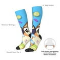 thumbnail image 4 of Masiiu Bluey Print Adult Crew socks, Comfortable Novelty Colorful Patterned, Breathable, Stylish Colorblock for Men Women, 4 of 6