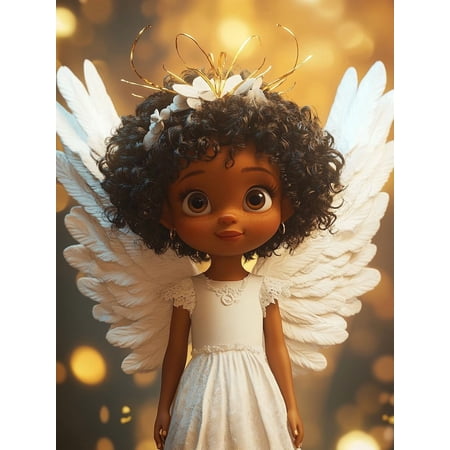 DIY Cross Stitch Kit for Beginners Black Female Angel 11CT Embroidery Kit with Pattern Stamped Count by Numbers Craft Kit 40x50cm-1