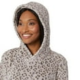 thumbnail image 2 of 32 Degrees Women’s Leopard Print Super Soft Cozy Plush Velour Kangaroo Pocket Lounger Hoodie, 2 of 4