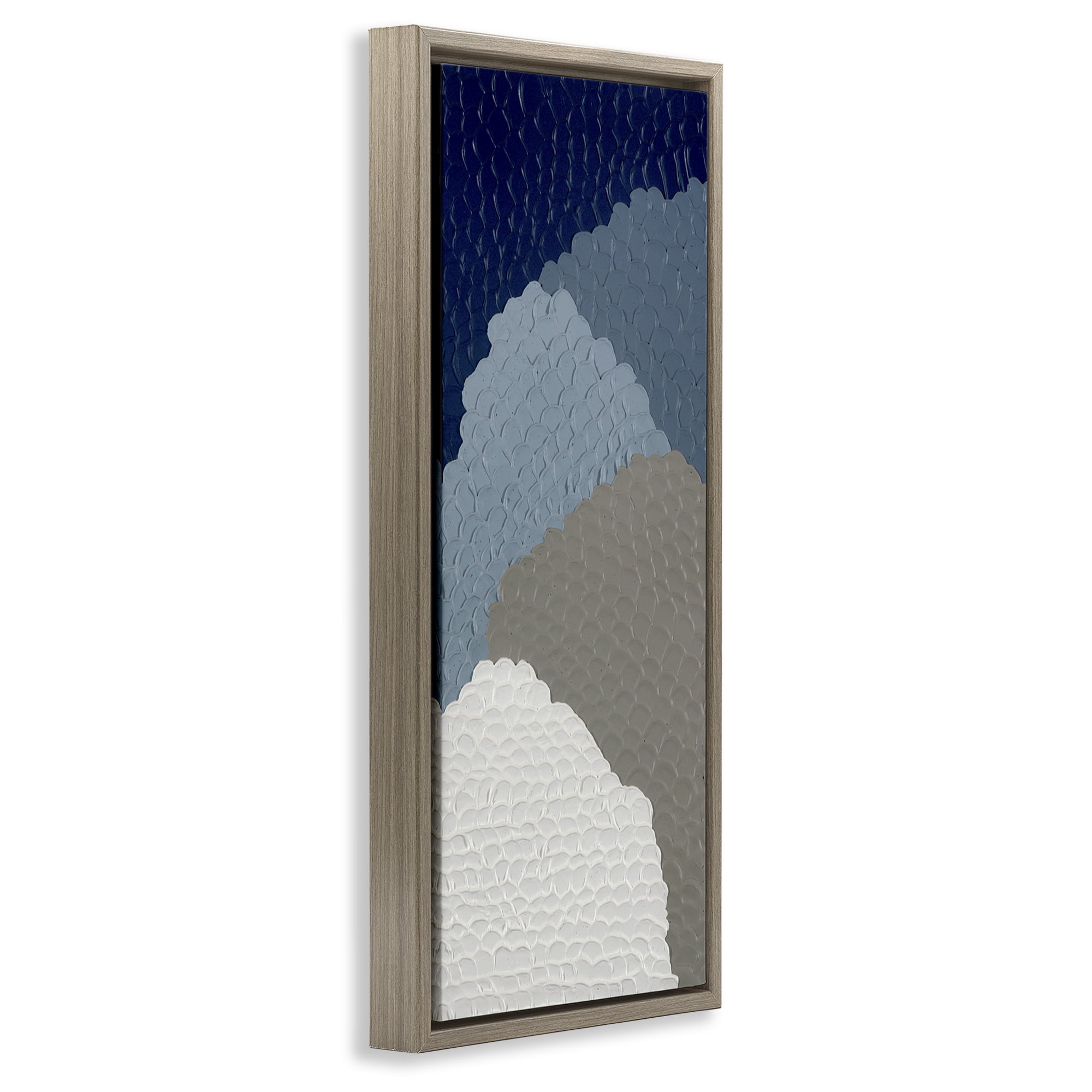 Stupell Industries Cascading Shapes Abstract Abstract Painting Brown Floater Framed Canvas Art Print Wall Art, 15 x 31