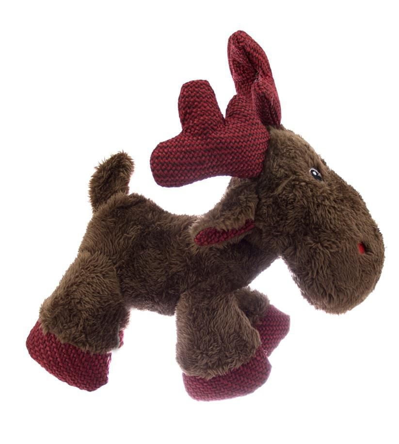 Holiday Time Squeaky Stuffed Dog Toy - Reindeer