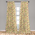 thumbnail image 5 of Ambesonne Abstract Curtains, Bullseye Circle Shapes, Pair of 28"x95", Multicolor, 5 of 5