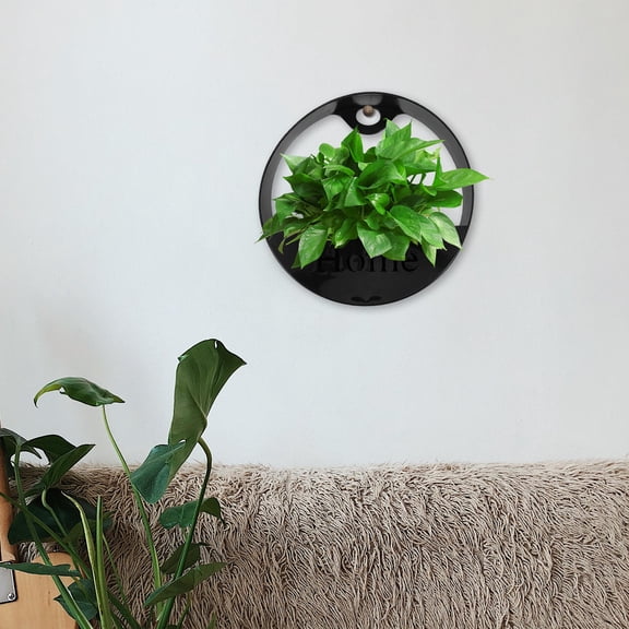 AURARMLET Wall Flower Pot Holder Round Hanging Plastic 1Pack