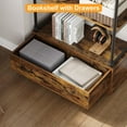 thumbnail image 6 of 81.3" Bookshelf with Storage Drawer, Tall Bookcase w/Metal Frame, 5 Tier Vintage Bookshelf Industry Display Storage Shelf for Office Living Room Library Bedroom, 6 of 7