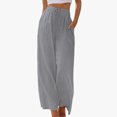 thumbnail image 2 of Timegard Lounge Pants for Women Lightweight Elastic High Waist Fall Casual Loose Trousers Solid Color, 2 of 7