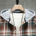 thumbnail image 6 of YAYUBA Men's Hooded Flannel Shirt Jacket - Soft Brushed Plaid, Lightweight Long Sleeve Button Down for Work Fall Layering, 6 of 8