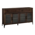 thumbnail image 5 of Walker Edison Transitional Sideboard with 4 Fluted Glass Doors, Dark Brown Oak, 5 of 10
