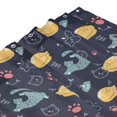 thumbnail image 4 of Shower Curtain, Artistic Cute Cartoon Cat Waterproof Fabric Plastic Shower Curtain, Drying Fast Bathroom Curtain with 9 Buttonholes, Ruffle Shower Curtain 60x72in, 4 of 8