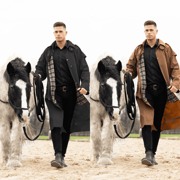 Resistance Unisex Oilskin Duster Coat Lightweight Waterproof Western Workwear