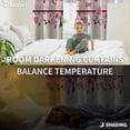 thumbnail image 3 of Happy Mother's Day Blackout Curtains for Bedroom, Pink Floral Buffalo Plaid Burlap Thermal Insulated Kitchen Drapes with Grommets, Light Blocking Window Treatment, 2 Panels 52" x 63", 3 of 7