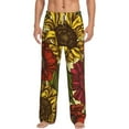 thumbnail image 2 of Kdxio Sunflower Print Men's Sleep Pajama Pant Lounge Pants with Pockets, 2 of 8