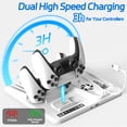 thumbnail image 3 of PS5 Slim Stand and Turbo Cooling Station with Controller Charging Station for Playsation 5, PS5 Accessories Kits, with 2 Controller Chargers, 3 Levels Fan, 6 Game Disc Slots, Headset Holder, 3 of 8