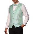 thumbnail image 4 of INSPIRE CHIC Chaleco de Hombre Brillante V Cuello Sin Mangas Chaleco Metálico Brillante para Fiesta Formal XL Verde, 4 of 4
