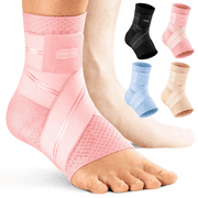 Whcool Adjustable Easy-Fit Ankle Support with Brace, Pink, XL