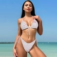 thumbnail image 5 of FLMEI Women Slip Bikini Swimsuits Set Womens Adjustable Straps Bathing Suit 2 Piece Outfits Soft Swimwear Halter Crop Top for Female S-L, 5 of 8