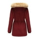 thumbnail image 4 of Abrigo largo cálido para mujer Sudadera con capucha Chaqueta de cuello Parkas de invierno delgadas Abrigos Fridja  po701, 4 of 8