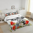 thumbnail image 2 of Highland Cow Comforter Set Twin, Red Poppy Floral Bedding Set for Teens Adult, Hummingbird Western Funny Animals Quilt Set Cattle Bull Cattle Wild Animals Farmhouse Down Comforter, 2 of 5