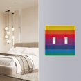 thumbnail image 4 of Yayeee Toggle Light Switch Wall Plate 2-Gang 4.56"x4.48" Decorative Outlet Cover, Rainbow Stripes Pattern, 4 of 7