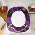 thumbnail image 5 of Manfei Metallic Marble Bed Sheets,Brown Fluid Stripe King Sheets,Purple Sparking Print Sheet Set For Girls Teens,Ultra Soft Home Decor,4 Pieces, 5 of 7