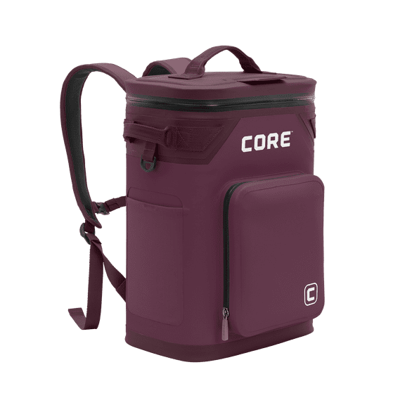 CORE 24 Can Climakeep Magnetic Soft Cooler, Leakproof Cooler, Waterproof Zipper, Mulberry