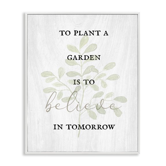 Stupell Industries Shabby Chic To Plant A Garden Uplifting Phrase White Framed Giclee Art, 16 x 20, by Lil' Rue