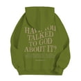 thumbnail image 5 of PMVFHDE Hoodie Men Solid Color Loose Fit Daily Casual Winter Letter Print Pullover Hooded Sweatshirt for Men Army Green,L, 5 of 8