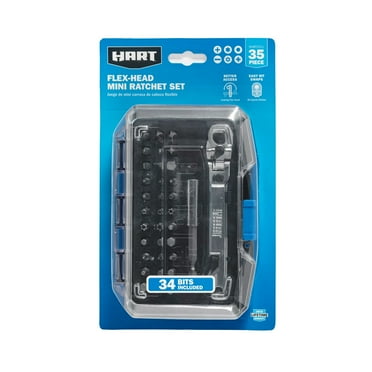 HART Flex-Head Mini Ratchet Set (Case, Bits, Extension)