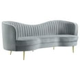 thumbnail image 3 of Sophia 3-piece Upholstered Channel Tufted Sofa Set Grey, 3 of 15