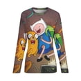 thumbnail image 6 of Adventure Time Women's Pajama Top 3D Digital Print Sleepwear Trendy Crewneck Pullovers Long Sleeve Shirts 5XL, 6 of 8