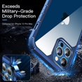 thumbnail image 2 of IBAOLE Defender Designed for iPhone 12 Pro Max Case, [Military Grade Drop Protection], Clear Shockproof Protective Phone Case Slim Thin Cover 5G 6.7 inch 2020-Pacific BluePacific Blue, 2 of 9