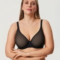 thumbnail image 6 of DELIMIRA Women's Mesh Bra Full Coverage Plus Size Plunge Unlined Underwire Bras, 6 of 6
