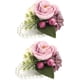 thumbnail image 1 of Xiao Hua 2 rosas artificiales para muñeca de boda, ramillete de muñeca para dama de honor, decoración para boda, graduación (morado), 1 of 5