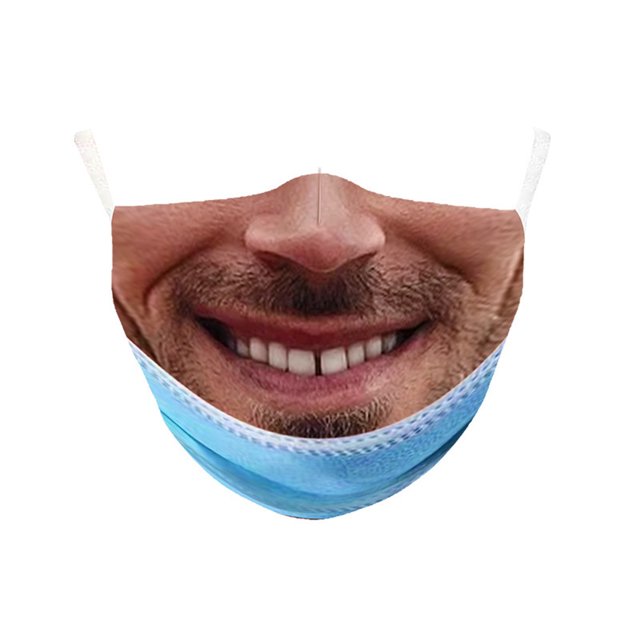 Graflsoa Novelty Breathable Face Mask for Halloween - Humorous Realistic Human Face Design, Perfect for Pranks and Outdoor Activities, Reusable and Washable Cotton Mask with Strong Elastic Ear Loops