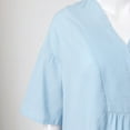 thumbnail image 4 of WILLBEST Coupes de Vinaigrette Ranch Individuelles Femmes Robe Décontractée Unie Manches Courtes Col en V avec Poches Robe Longue Ample, 4 of 5