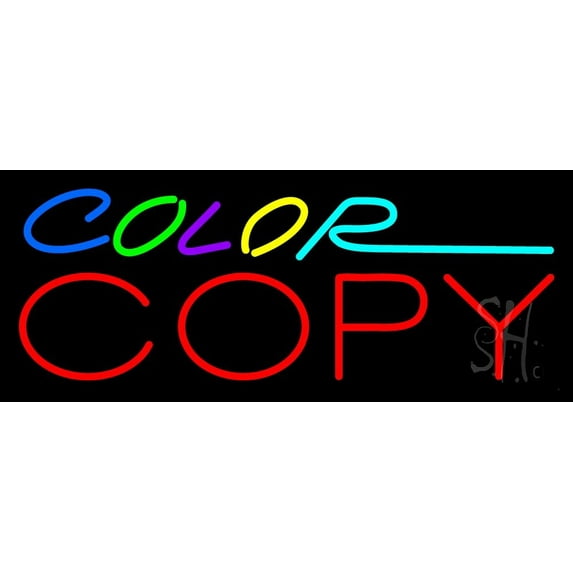 Multi Colored Color Copy LED Neon Sign 10 x 24 - inches, Clear Edge Cut Acrylic Backing, with Dimmer - Bright and Premium built indoor LED Neon Sign for Computer & Electronics store decor.