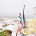 thumbnail image 6 of 5 Pack Metal Straws Reusable Collapsible Stainless Steel Straws Portable Telescopic Drinking Straw for Tumbler Cold Beverage with Aluminum Key-chain Cases, Cleaning Brushes, 6 of 8