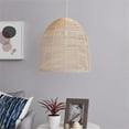 thumbnail image 2 of Maklaine Coastal Rattan Woven Fiber Cage Pendant Lamp in Natural Finish, 2 of 11
