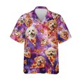 thumbnail image 3 of Camisa hawaiana con estampado 3D de perro y pizza divertida para hombre, camisas de verano con solapa, blusas de manga corta a la moda, blusas de gran tamaño con botones, 3 of 5