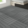 thumbnail image 7 of 9 Pcs Interlocking Deck Tiles, 11.80 Inch Waterproof Indoor Outdoor Composite Flooring Tiles, Resist Water, Weather, Easy to DIY and Maintain, All Weather Use for Patio, Pool, Balcony, Backyard, Gray, 7 of 7