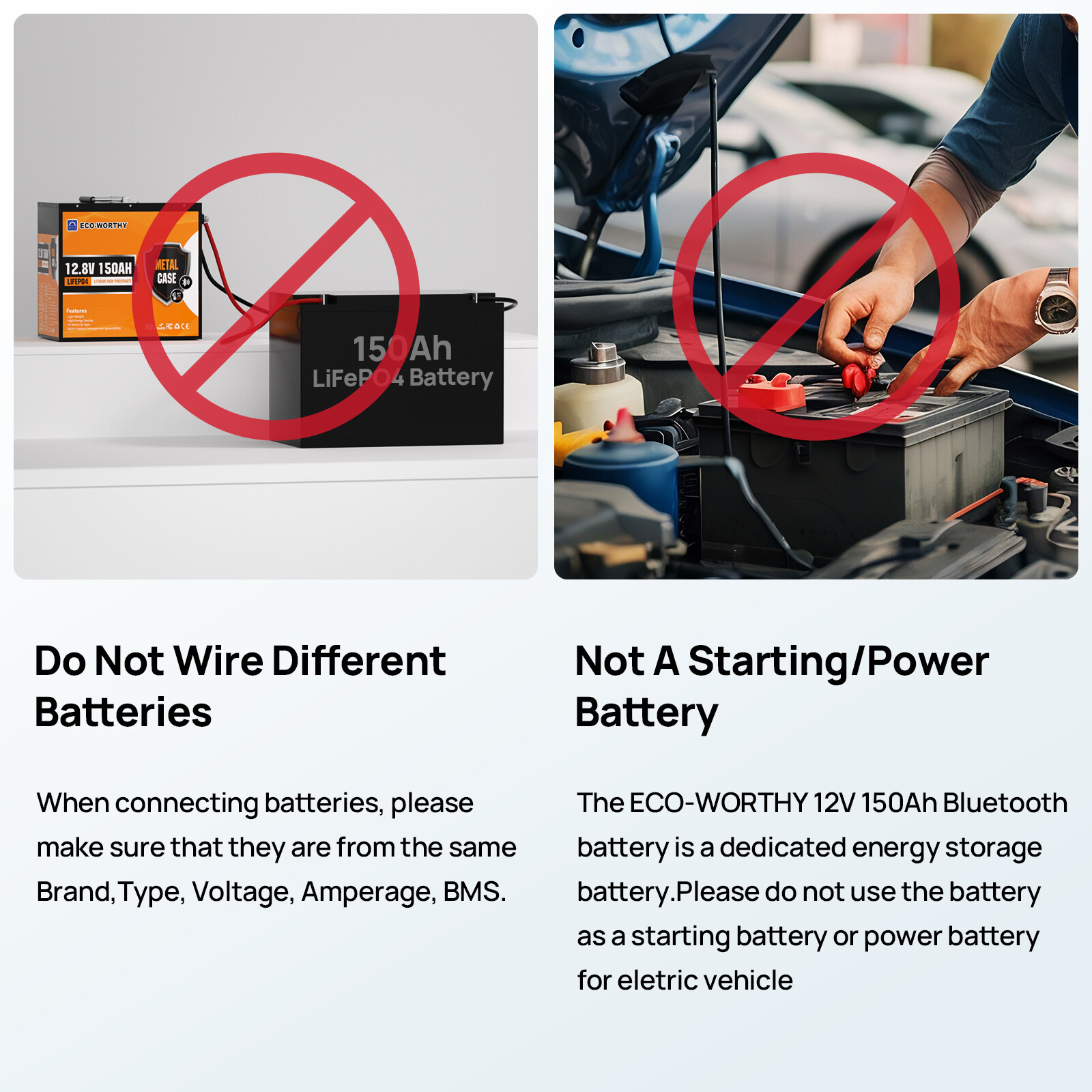 ECO-WORTHY 1920Wh 12V 150Ah LiFePO4 Lithium Battery Bluetooth For RV Home