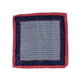 thumbnail image 2 of INSPIRE CHIC Women's Stripe Pattern Contrast Color Red Hem Blue White Neck Scarf Blue, 2 of 2