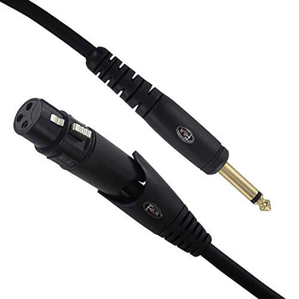 Feur Microphone and Instrument Cable Platinum Series 1/4" Plug Mono Male to XLR 3 Pines Gold Plated Female 20ft