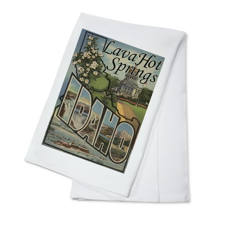 Lava Hot Springs, Idaho - Large Letter Scenes (100% Cotton Kitchen (Best Hot Springs In Idaho)